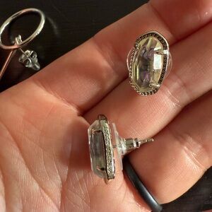 Kendra Scott Silver and Purple Stud Earrings